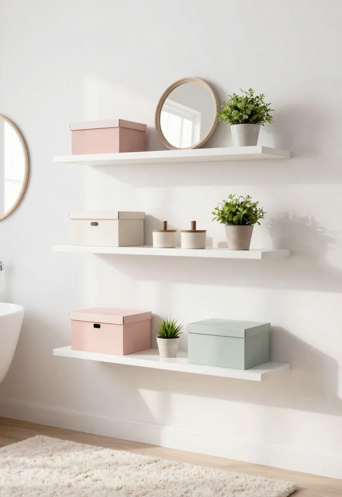 15 Bathroom Shelf Ideas For Smart Vertical Storage - 2. Floating Shelves: A Minimalist’s Dream 1