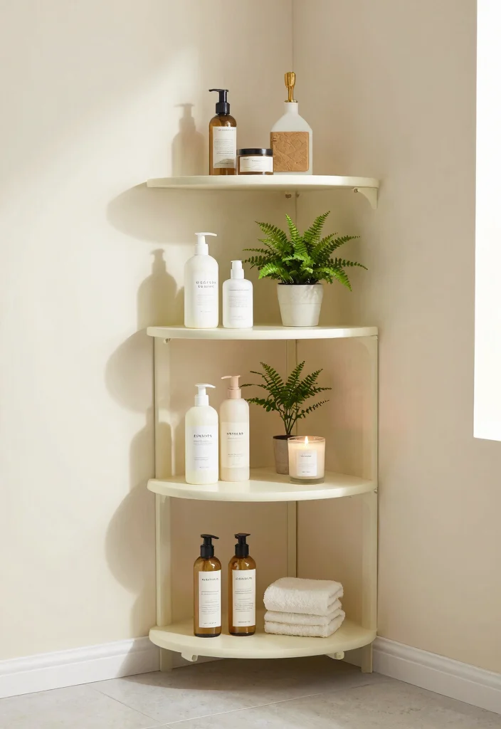 15 Bathroom Shelf Ideas For Smart Vertical Storage - 3. Corner Shelves: Utilization of Unused Space 1
