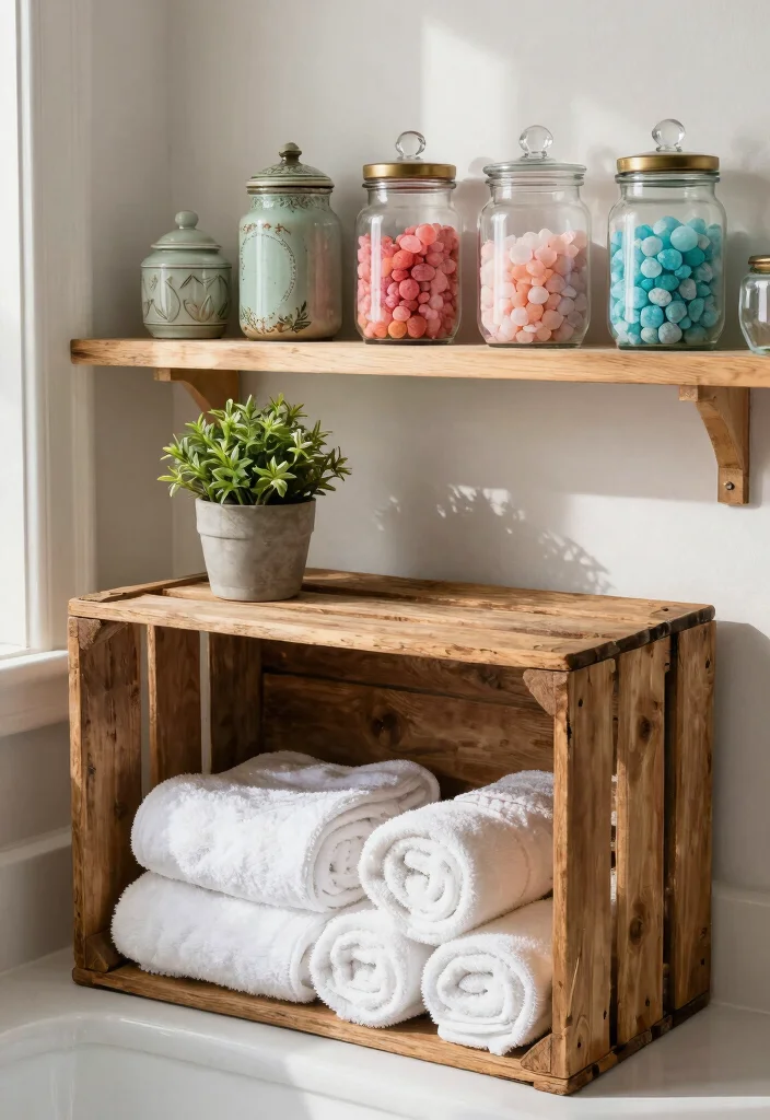 15 Bathroom Shelf Ideas For Smart Vertical Storage - 7. Vintage Finds: Adding Character and Charm 1