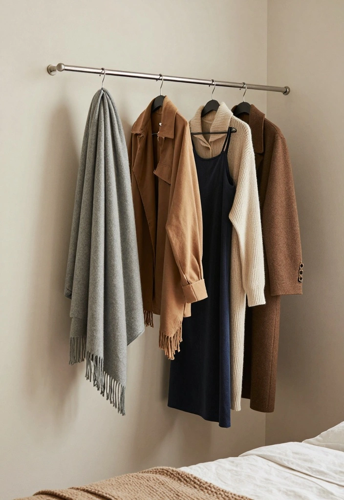 15 Clothing Rack Ideas Bedroom Stylish Open Storage - 10. Versatile Tension Rod 1