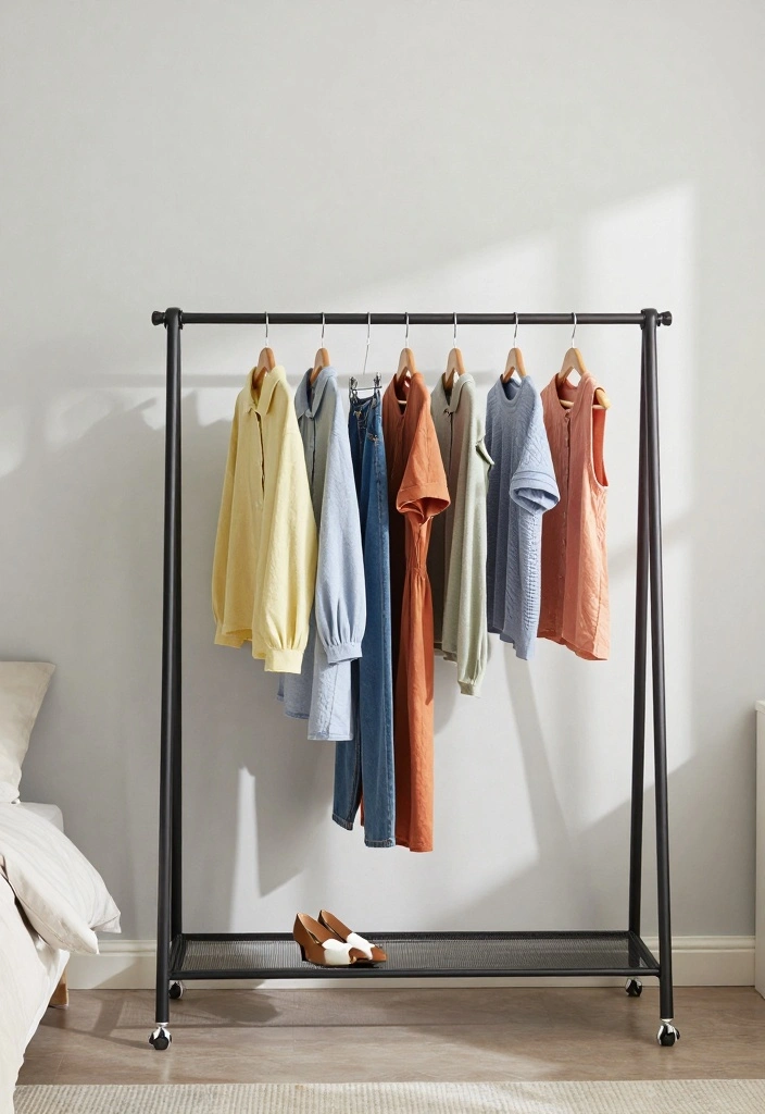 15 Clothing Rack Ideas Bedroom Stylish Open Storage - 14. Mesh Rack for Easy Visibility 1