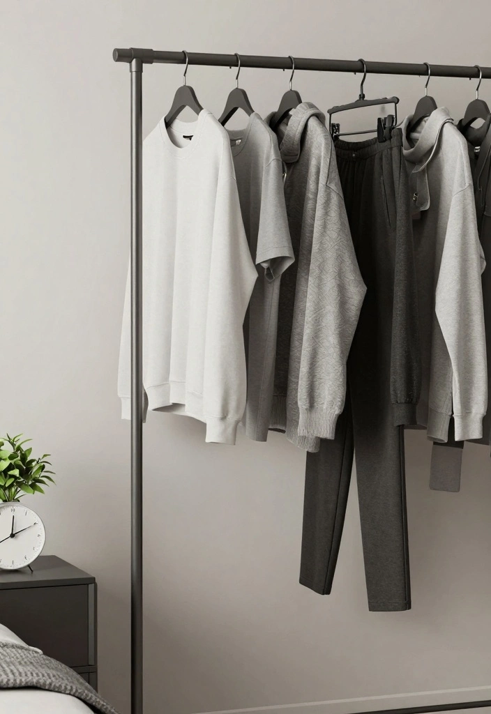 15 Clothing Rack Ideas Bedroom Stylish Open Storage - 6. Minimalist Metal Rack 1