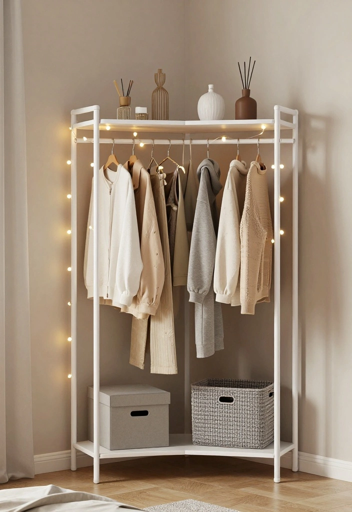 15 Clothing Rack Ideas Bedroom Stylish Open Storage - 7. Creative Corner Rack 1