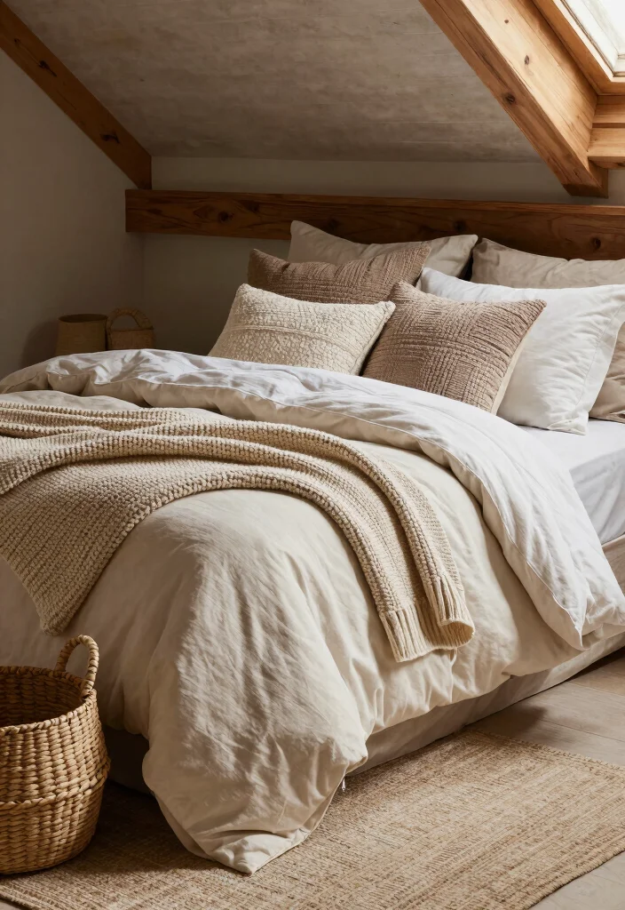 15 Loft Type Bedroom Small Spaces Ideas: Compact and Airy - 7. Layered Textures 1