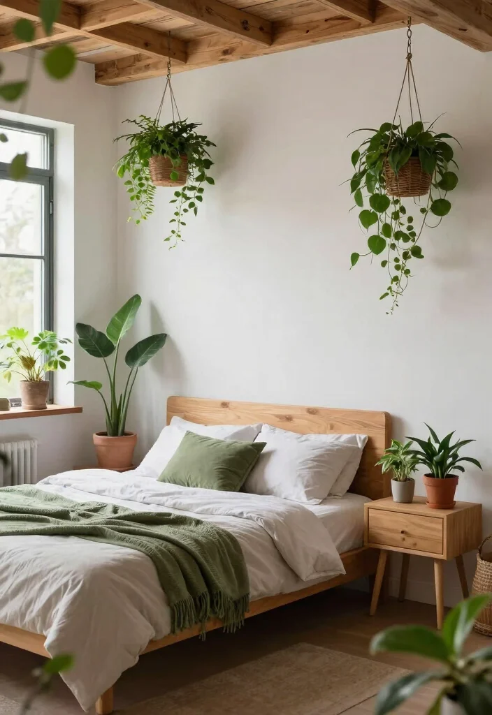 15 Loft Type Bedroom Small Spaces Ideas: Compact and Airy - 8. Greenery and Natural Elements 1