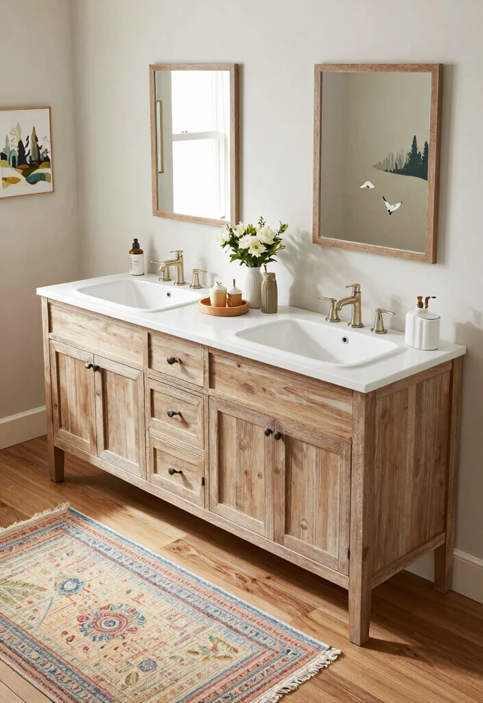 15 Modern Farmhouse Bathroom Vanity Ideas With Cozy Charm - 4. Dual Sink Vanities for Family Spaces 1