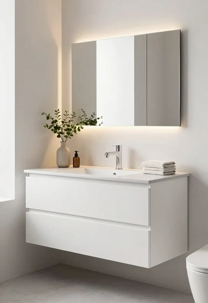 15 Modern Farmhouse Bathroom Vanity Ideas With Cozy Charm - 7. Minimalist Modern Vanities 1