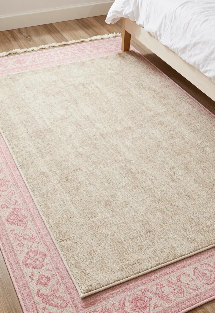 15 Pink and Beige Bedroom Ideas: Soft, Elegant, and Calm - 13. Soft Rugs 1