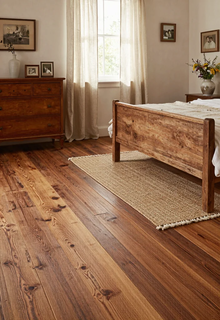 15 Wooden Floor Bedroom Ideas: Warm Natural Texture - 1. Embrace Rustic Charm with Reclaimed Wood 1