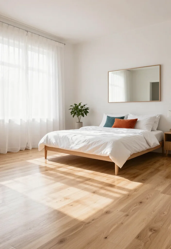 15 Wooden Floor Bedroom Ideas: Warm Natural Texture - 2. Lightwood Elegance for a Modern Feel 1