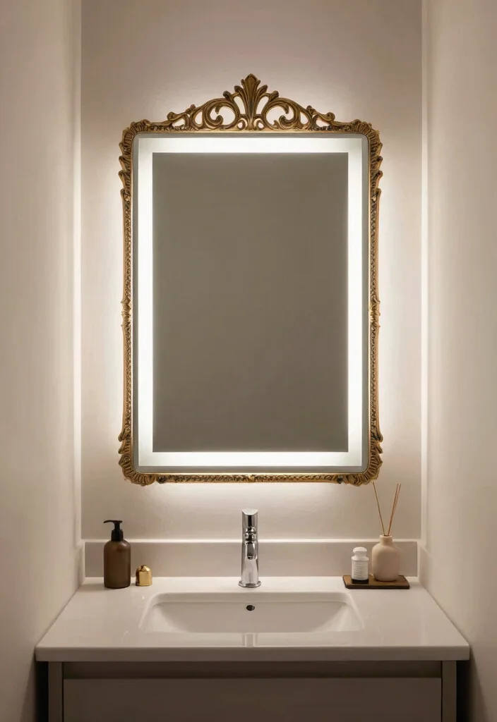 16 Back Lit Bathroom Mirror Ideas For A Modern Glow - 10. Artistic Frames 1