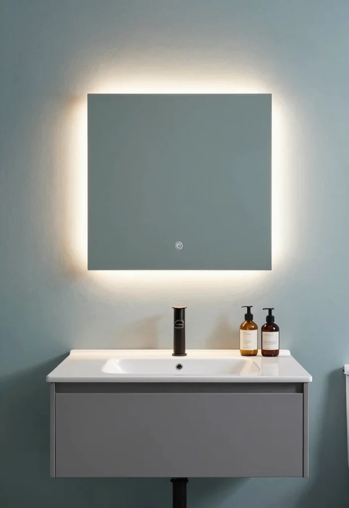 16 Back Lit Bathroom Mirror Ideas For A Modern Glow - 11. Wall-Mounted LED Designs 1