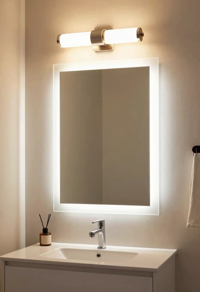 16 Back Lit Bathroom Mirror Ideas For A Modern Glow - 13. Statement Lighting 1