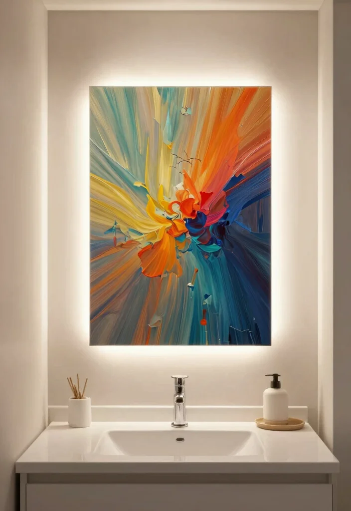 16 Back Lit Bathroom Mirror Ideas For A Modern Glow - 14. Backlit Artwork Mirrors 1