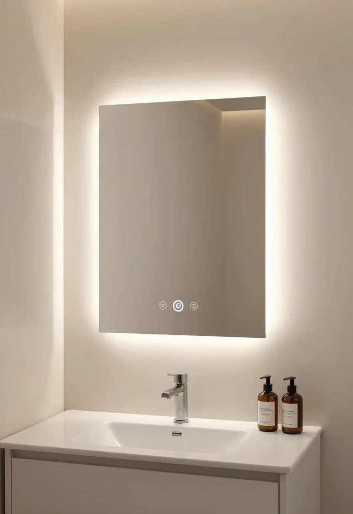 16 Back Lit Bathroom Mirror Ideas For A Modern Glow - 15. Interactive Touch Controls 1