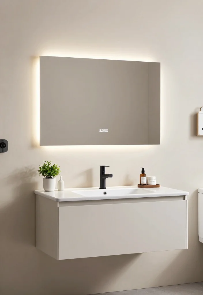 16 Back Lit Bathroom Mirror Ideas For A Modern Glow - 16. Floating Vanity Mirrors 1