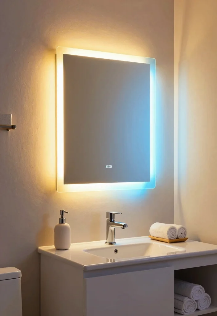 16 Back Lit Bathroom Mirror Ideas For A Modern Glow - 4. Color-Changing LED Mirrors 1