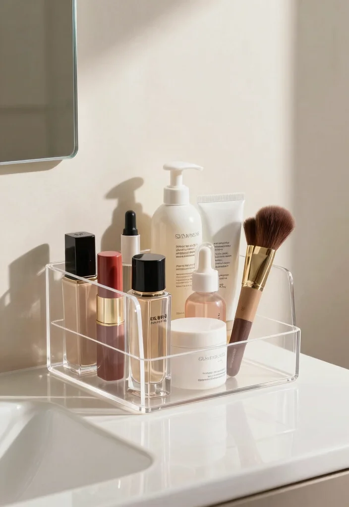 16 Bathroom Vanity Organization Ideas That Transform Your Space - 1. Use Clear Acrylic Organizers 1