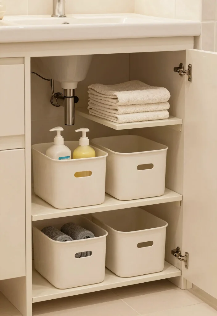 16 Bathroom Vanity Organization Ideas That Transform Your Space - 12. Utilize Under-sink Storage 1