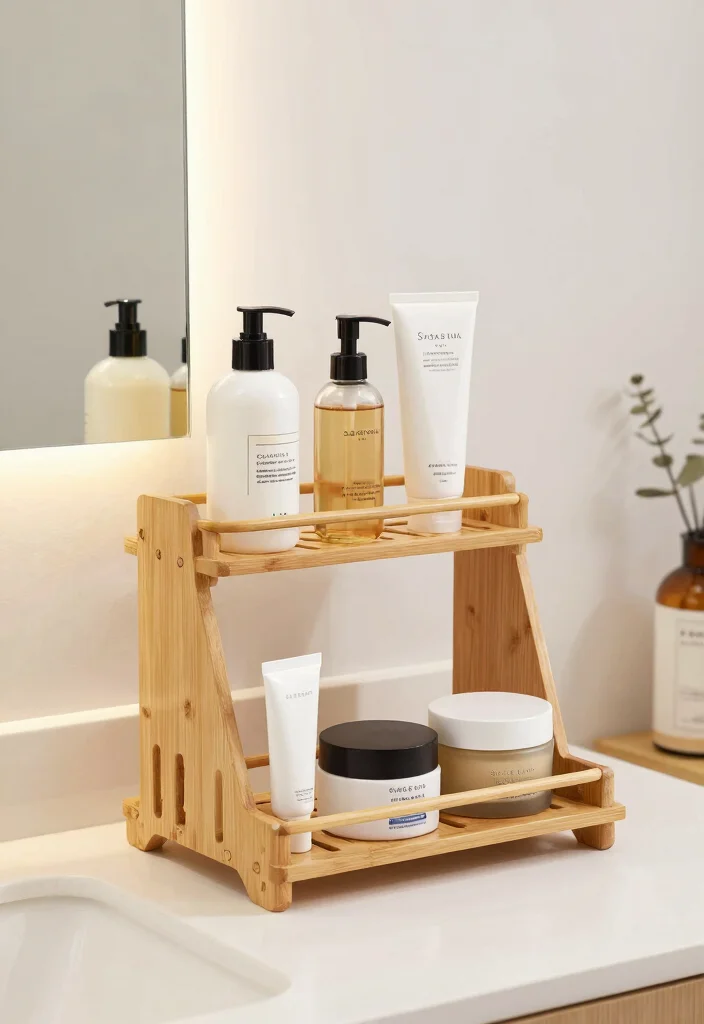 16 Bathroom Vanity Organization Ideas That Transform Your Space - 5. Use Tiered Organizers for Better Visibility 1