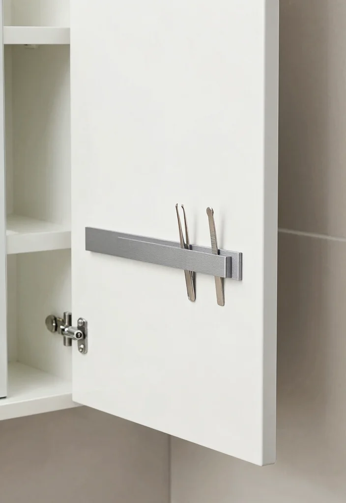 16 Bathroom Vanity Organization Ideas That Transform Your Space - 7. Try Magnetic Strips for Small Items 1