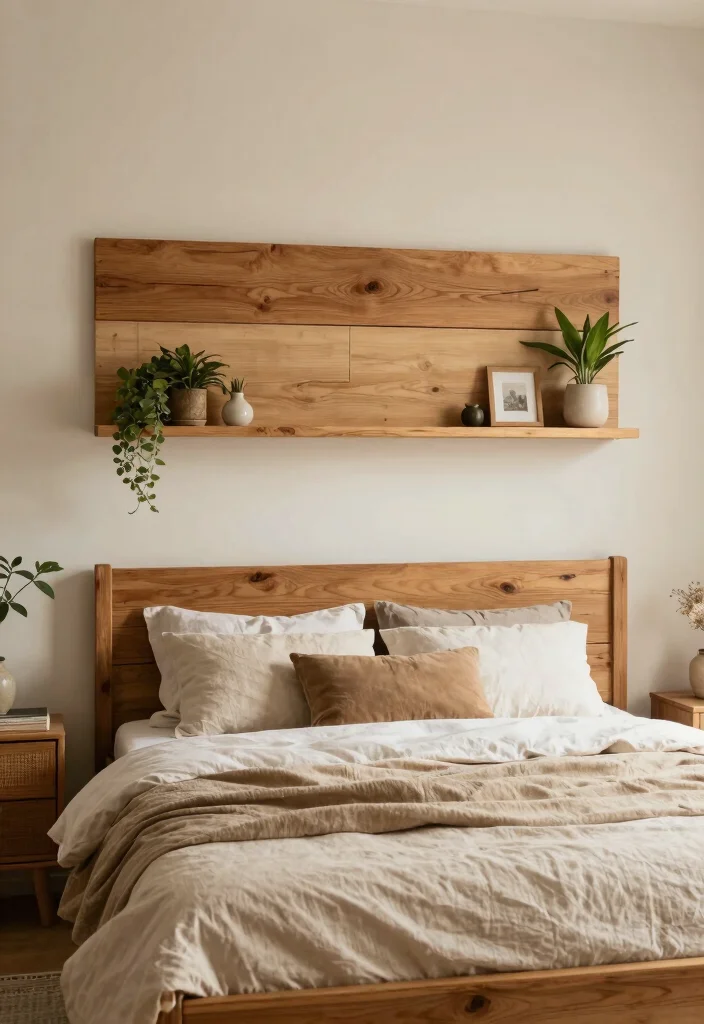 16 Bedroom Shelving Ideas Above Bed: Smart and Stylish Storage - 11. Simple Wooden Planks 1