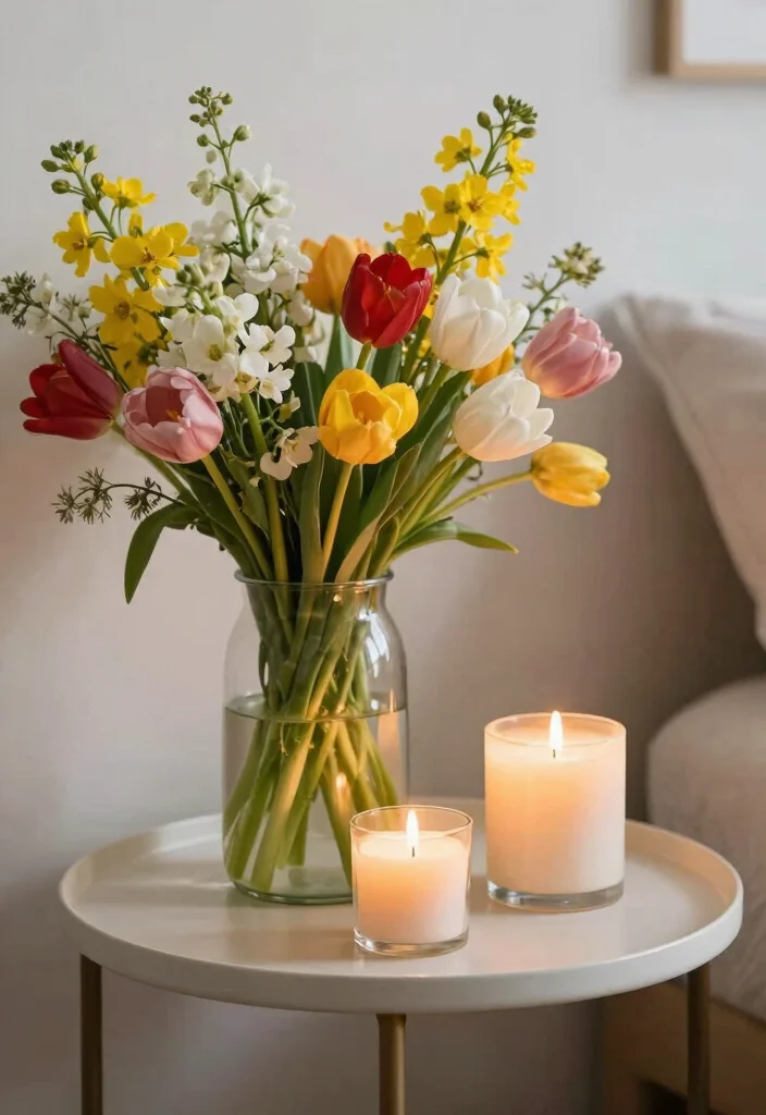 16 Bedroom Side Table Decor Ideas: Simple Stylish Touch - 10. Seasonal Decor 1