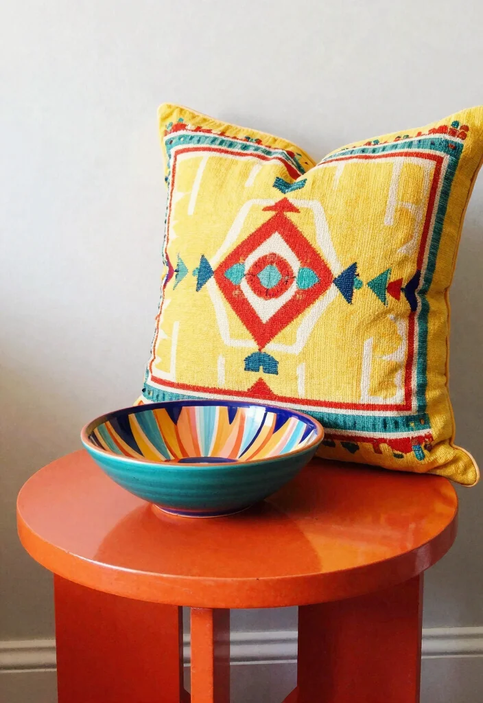 16 Bedroom Side Table Decor Ideas: Simple Stylish Touch - 11. Colorful Touches 1