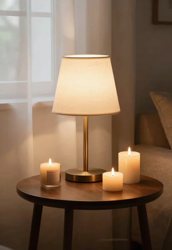 16 Bedroom Side Table Decor Ideas: Simple Stylish Touch - 12. Layered Lighting 1
