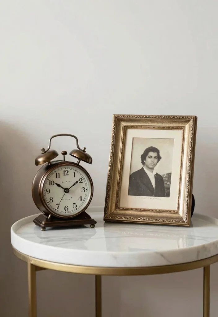 16 Bedroom Side Table Decor Ideas: Simple Stylish Touch - 15. Vintage Finds 1