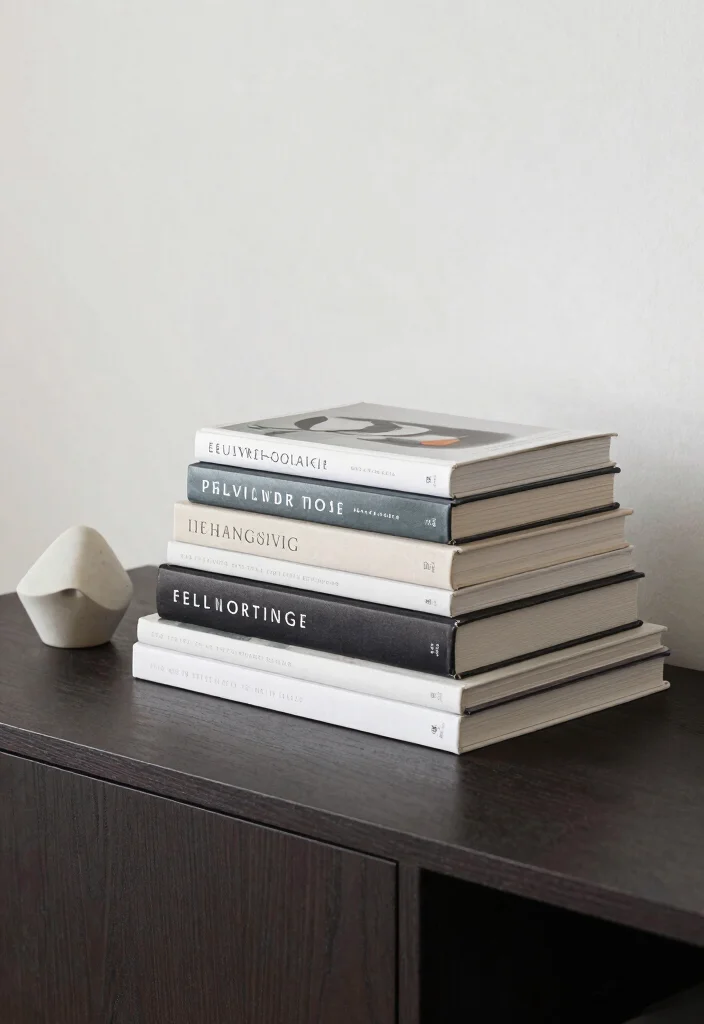 16 Bedroom Side Table Decor Ideas: Simple Stylish Touch - 6. Artful Books 1