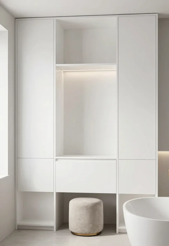 16 Black And White Bathroom Ideas With Timeless Contrast - 14. Innovative Storage Solutions 1