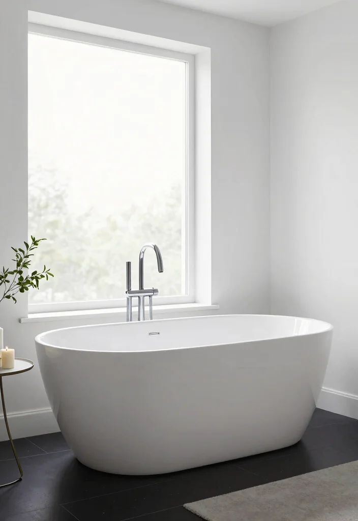 16 Black And White Bathroom Ideas With Timeless Contrast - 2. Elegant Freestanding Tubs 1