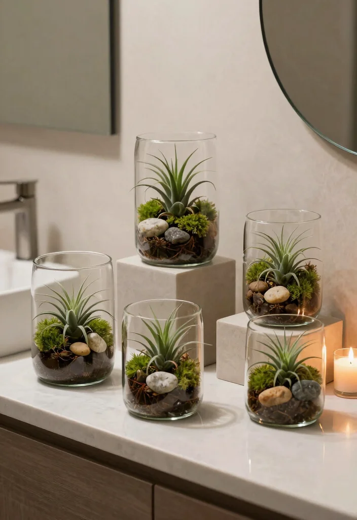 16 Botanical Bathroom Ideas For Natural Fresh Vibes - 4. Terrarium Accents 1