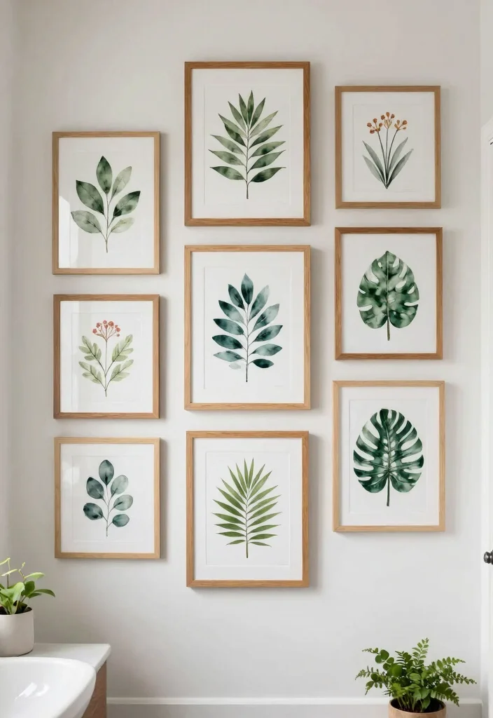 16 Botanical Bathroom Ideas For Natural Fresh Vibes - 5. Botanical Art Prints 1