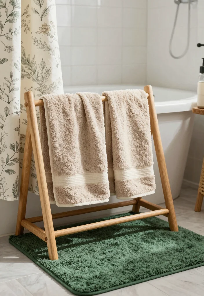 16 Botanical Bathroom Ideas For Natural Fresh Vibes - 8. Organic Textiles 1