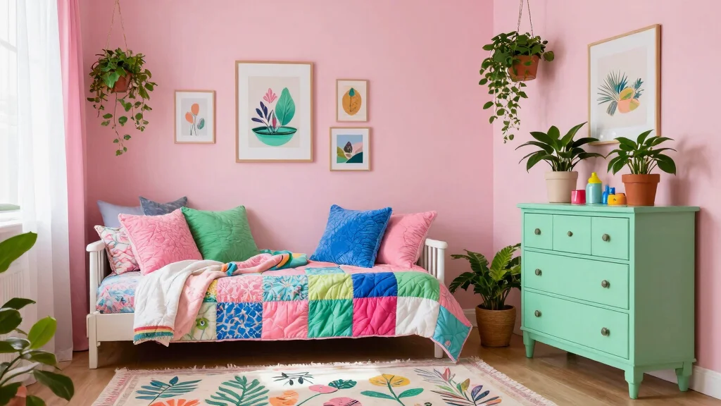 16 Pink Green and Blue Bedroom Ideas: Playful Color Harmony