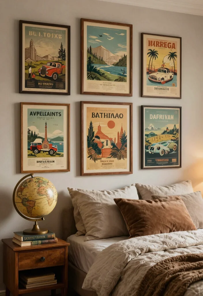 16 Posters on Wall Bedroom Vintage Ideas Retro Cool Decor - 3. Vintage Travel Posters 1