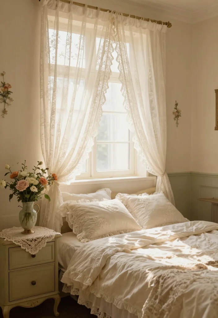 16 Princess Bedroom Ideas for Women: Elegant Dreamy Style - 1. Vintage Lace Elegance 1