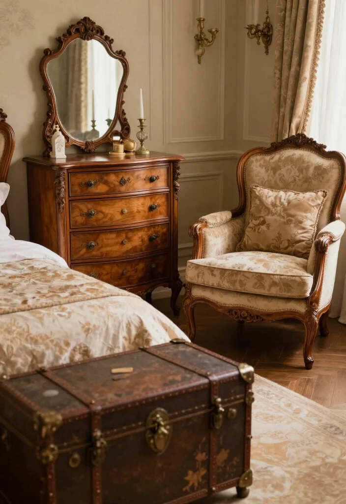 16 Princess Bedroom Ideas for Women: Elegant Dreamy Style - 7. Vintage Furniture Finds 1