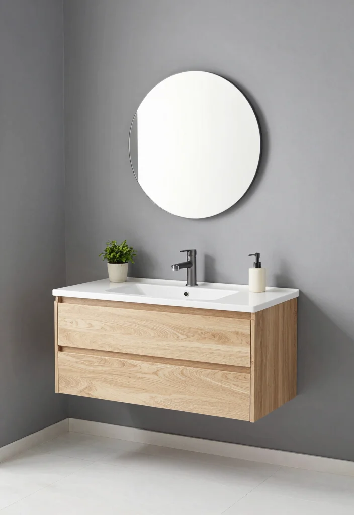 16 Single Sink Bathroom Vanity Ideas For Small Spaces - 1. Wall-Mounted Wonder 1