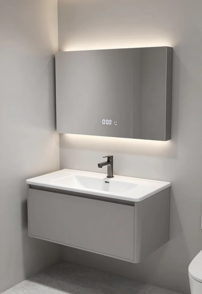16 Single Sink Bathroom Vanity Ideas For Small Spaces - 16. Smart Technology Integration 1