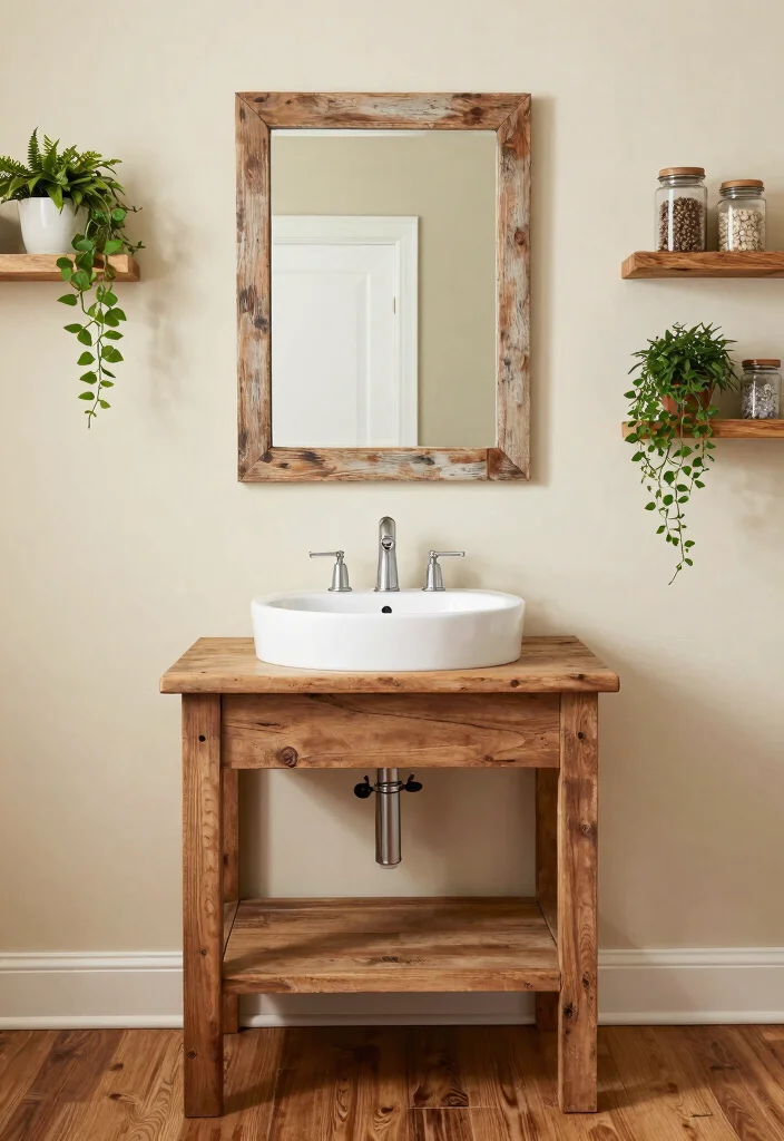 16 Single Sink Bathroom Vanity Ideas For Small Spaces - 4. Rustic Retreat 1