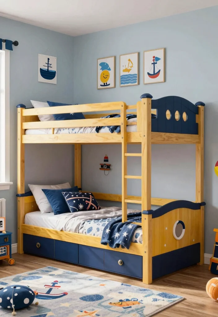 16 Small Kids Bedroom Ideas for 2 Fun and Functional - 1. Themed Bunk Beds 1