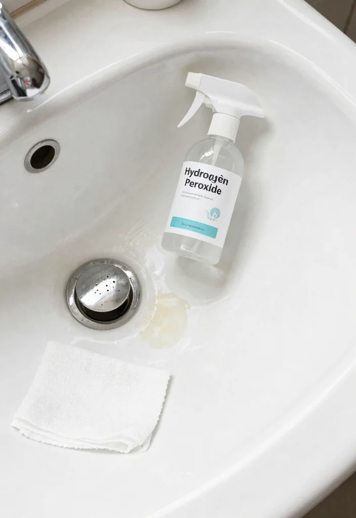 16 Ways To Clean And Refresh A Bathroom Sink Stained With Blood - 2. Hydrogen Peroxide Magic 1