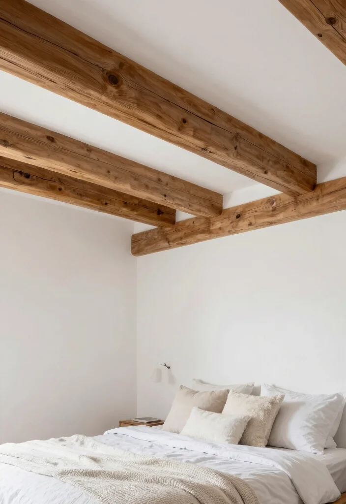 16 Wooden Ceiling Design Bedroom Ideas: Warm Luxe Finish - 12. Rounded Beams 1