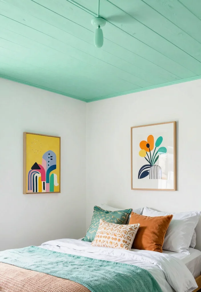 16 Wooden Ceiling Design Bedroom Ideas: Warm Luxe Finish - 14. Painted Wood Ceilings 1