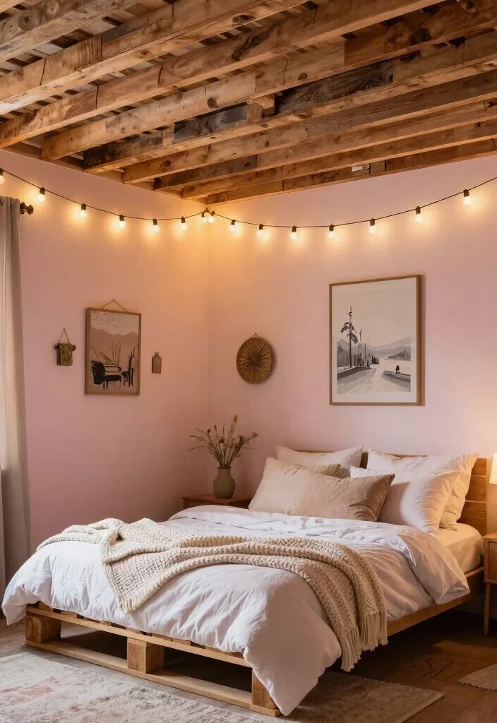16 Wooden Ceiling Design Bedroom Ideas: Warm Luxe Finish - 5. Rustic Pallet Appeal 1