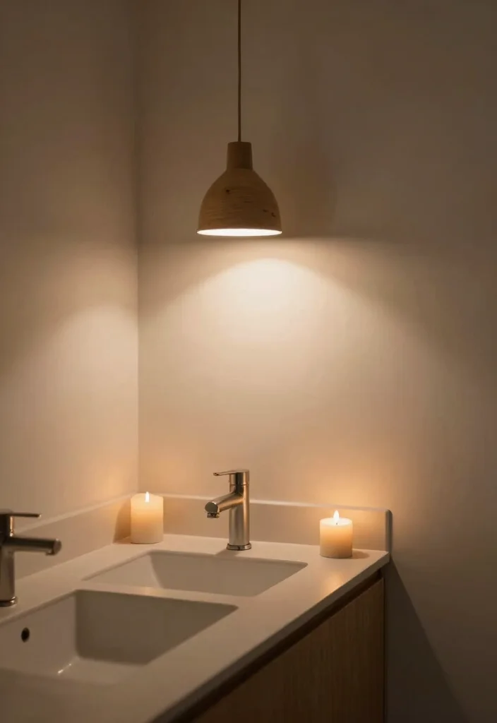 17 Asian Bathroom Ideas With Peaceful Minimal Aesthetic - 6. Minimalist Lighting 1