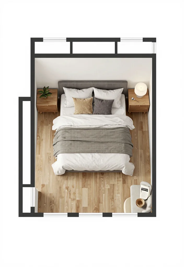 17 Bedroom Ideas for Big Rooms That Feel Cozy and Balanced - 15. Create a Balanced Floor Plan 1